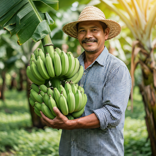 Farmer with bananas